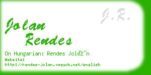 jolan rendes business card